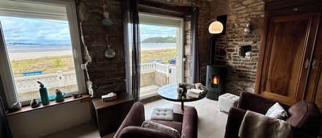 Télévision, cheminée, espaces bureaux