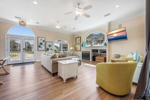 TV, fireplace, stereo, offices