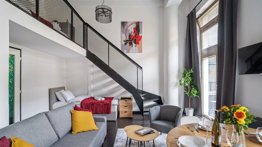 Airy loft-apartment with balcony