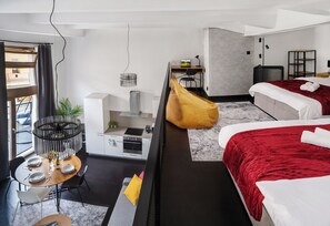 Comfort Apartment, City View | 1 bedroom, blackout drapes, iron/ironing board, cribs/infant beds - Airy loft-apartment with balcony (Prague)