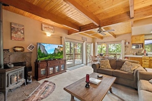 TV, fireplace, offices