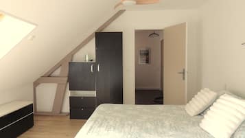 1 bedroom, travel crib, WiFi, bed sheets