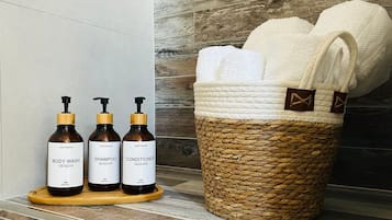 Regadera, secadora de cabello, bidet, toallas
