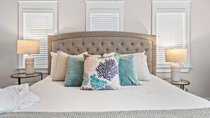 House, Multiple Beds, Patio, Garden View (Beach Please) | 4 bedrooms, individually decorated, individually furnished, bed sheets