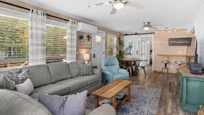 House, Multiple Beds, Pool Access, Pool View (Coastal Charm) | Living area - 2BR Home, Private Heated Pool, 4 Bikes, Beach Access (Santa Rosa Beach)