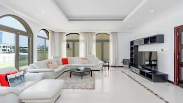 Premier Villa, 4 Bedrooms, Private Pool, Beach View | Living area