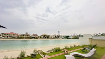 Premier Villa, 4 Bedrooms, Private Pool, Beach View | In-room safe, desk, laptop workspace, iron/ironing board