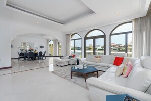 Premier Villa, 4 Bedrooms, Private Pool, Beach View | Living area - Private Palm Villa - Mint Stay (Dubai)