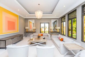 Premium Villa, 6 Bedrooms, Private Pool, Beach View | Living area