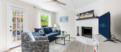 Smart-tv en een open haard