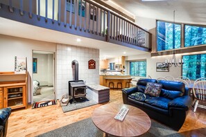 Cabin, 3 Bedrooms, Balcony | Living room - A 2-story, 3-bedroom Traditional Family ski Chalet (Deming)