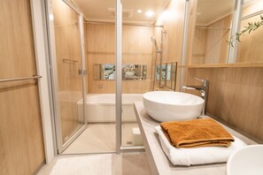 Shower, hair dryer, towels - Gion Dinosaur (Kyoto)
