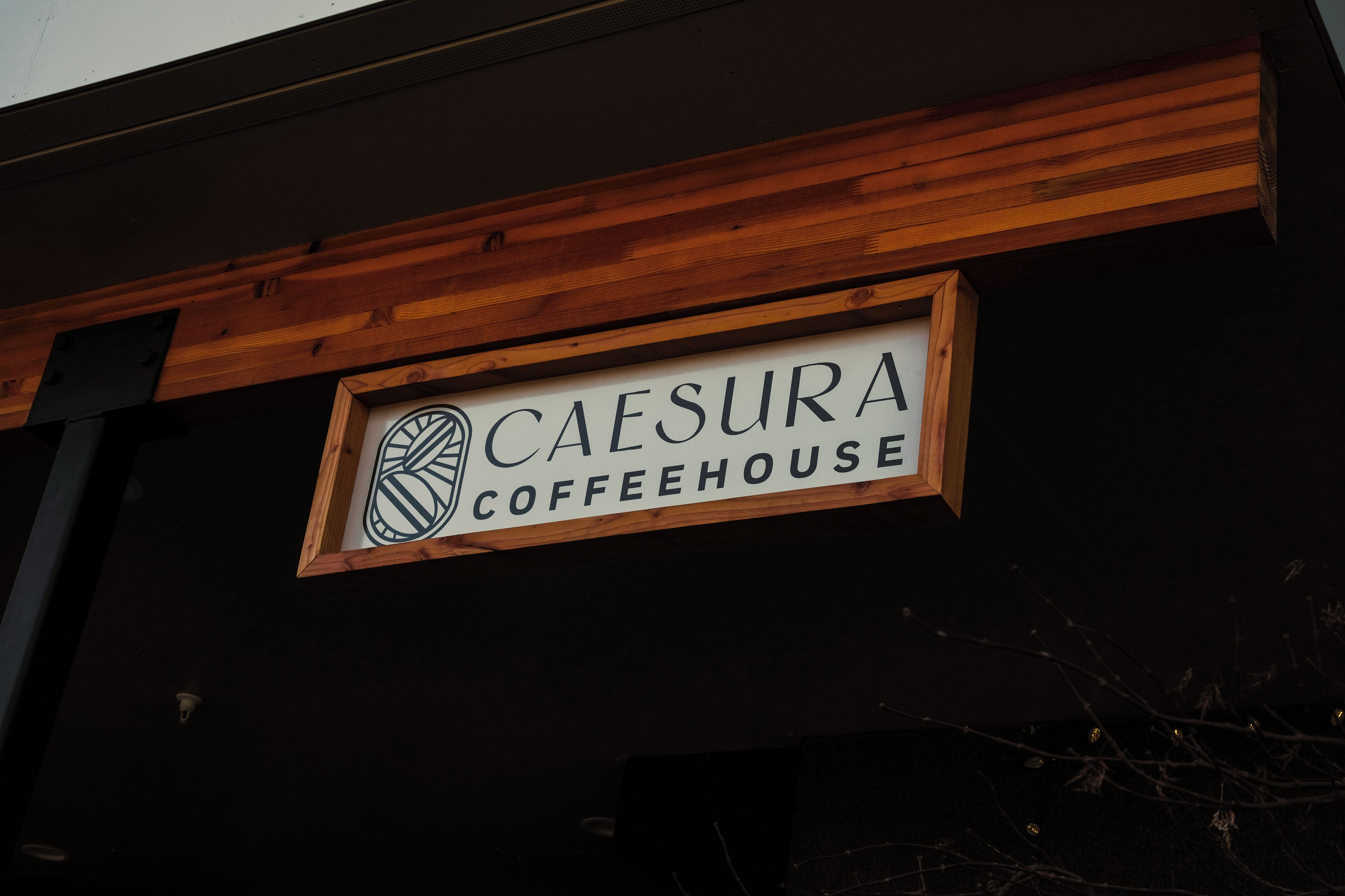 A sign for Caesura Coffeehouse.