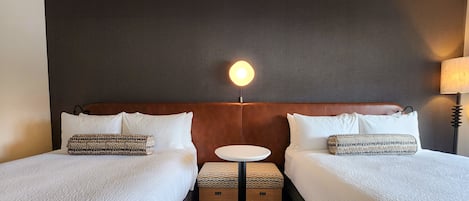 Deluxe Studio, 2 Queen Beds, City View | Egyptian cotton sheets, premium bedding, pillowtop beds, desk