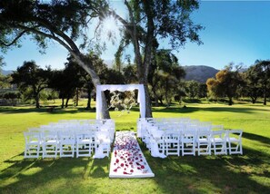 Outdoor banquet area