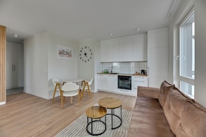 Apartamento conforto, sacada, vista para a cidade | 1 quarto, ferros/tábuas de passar roupa, Wi-Fi de cortesia