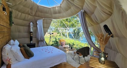 Dome with transparent roof, jacuzzi, telescope, rowing boat, 1h from Paris - RER station