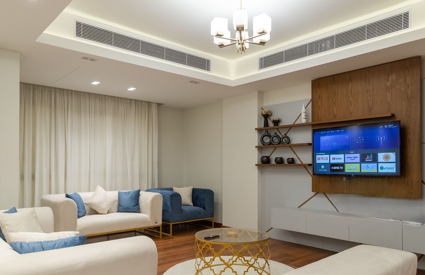 Een flatscreentelevisie