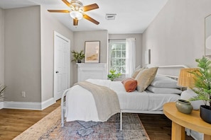 2 bedrooms, iron/ironing board, travel crib, WiFi