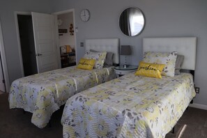 2 bedrooms, desk, iron/ironing board, travel cot