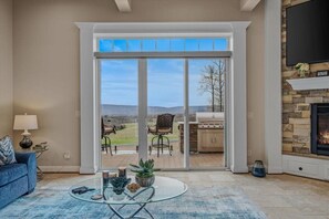 Smart TV, fireplace, table tennis, books