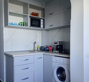 Private kitchen - Danubius view studio in welcoming Tulcea with AC, WiFi (Tulcea)