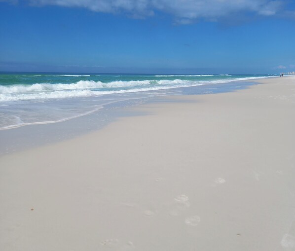 Accommodatie ligt op het strand, ligstoelen, strandlakens