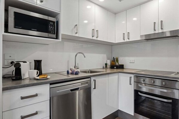 Microwave, oven, stovetop, dishwasher