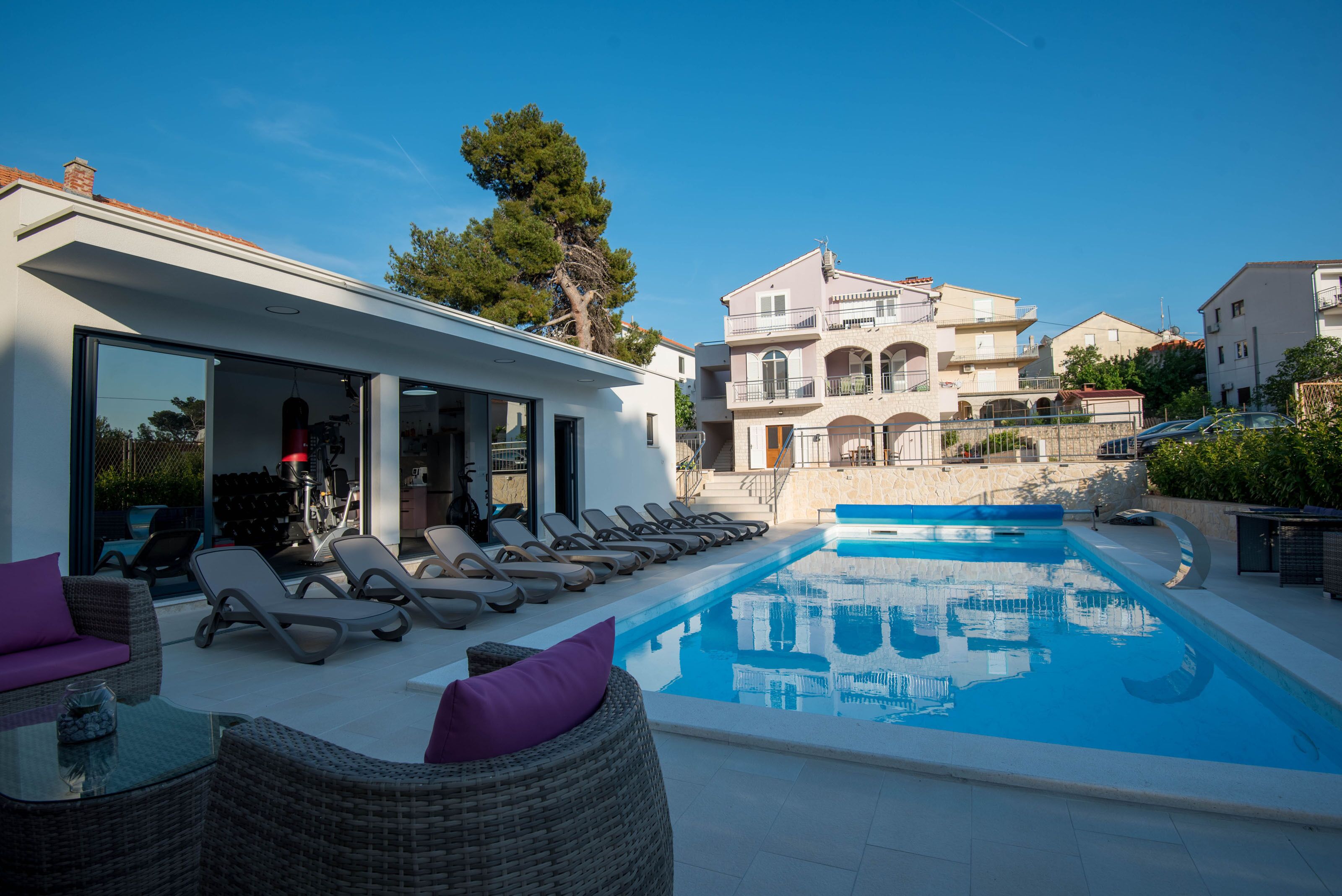 Outdoor pool, a heated pool