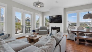 House, Multiple Beds, Balcony, Garden View (The Bee's Knees) | Living area - 5BR Sleeps 14 in Seagrove Beach, Golf Cart, 6 Bikes, Pool + Free Attractions! (Santa Rosa Beach)