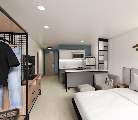 Espacio para trabajar con laptop, cortinas blackout y wifi gratis