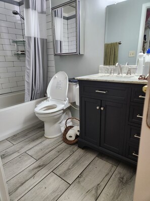 Haartrockner, Bidet, Handtücher, Seife