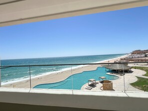 Outdoor pool, a heated pool - Barcelona 307 Ocean Front Brand New 3-bedroom condo. WiFi in lovely Las Palomas (Puerto Peñasco)