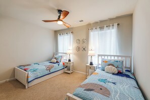 3 bedrooms, iron/ironing board, travel cot, WiFi