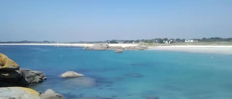 在海灘附近