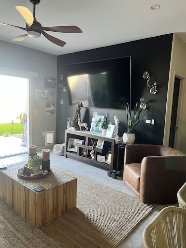 New house in a quiet neighborhood.