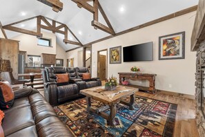 Smart TV, fireplace, table football, ping pong