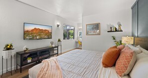 2 bedrooms, desk, iron/ironing board, WiFi