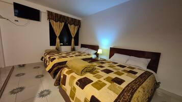 Family Double Room, Balcony, Garden View | In-room safe, desk, laptop workspace, blackout curtains