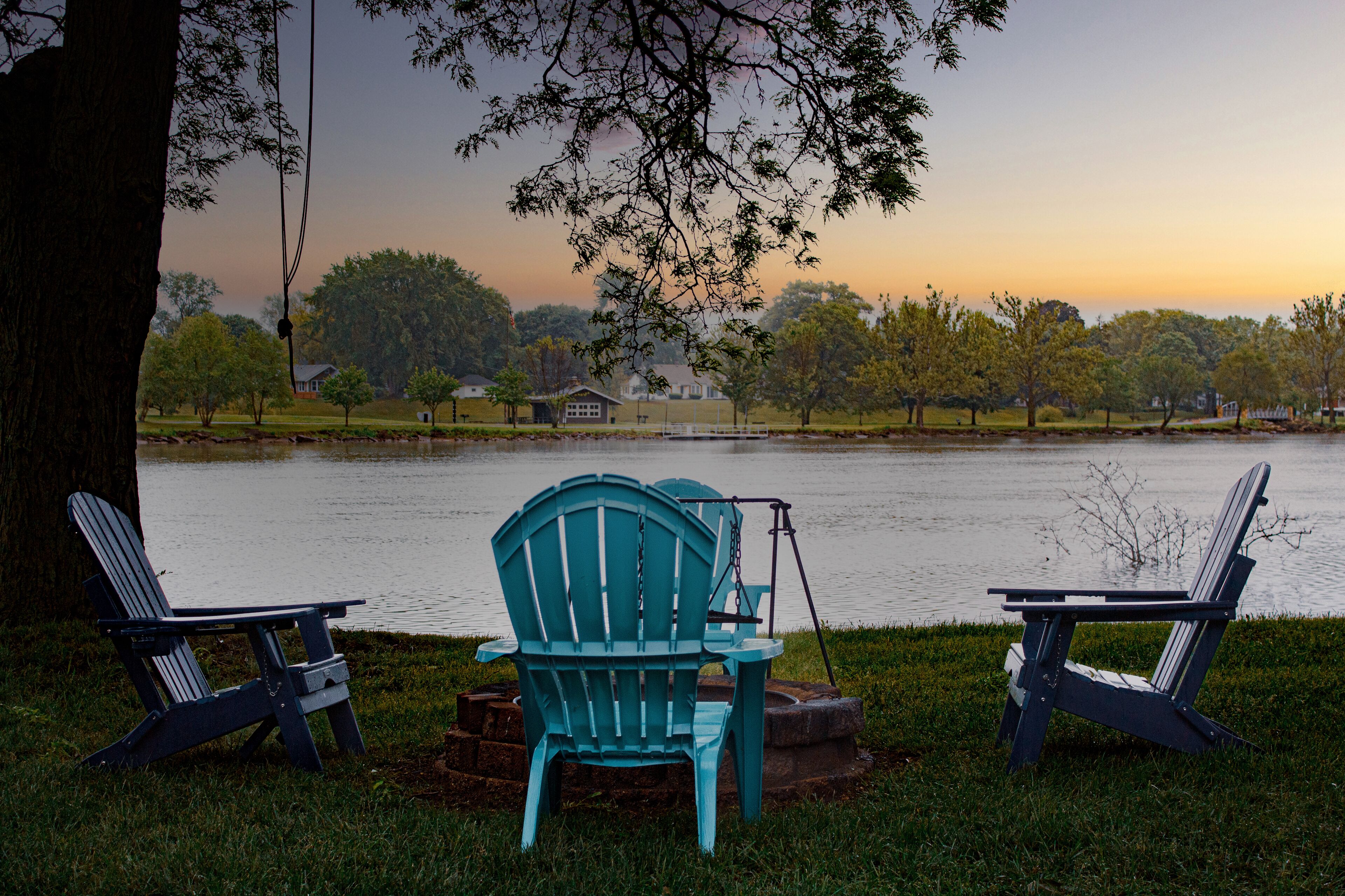 Gather round the firepit at night