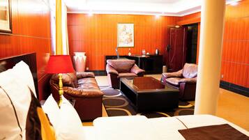 Suite, Balcony, City View | In-room safe, desk, laptop workspace, blackout curtains