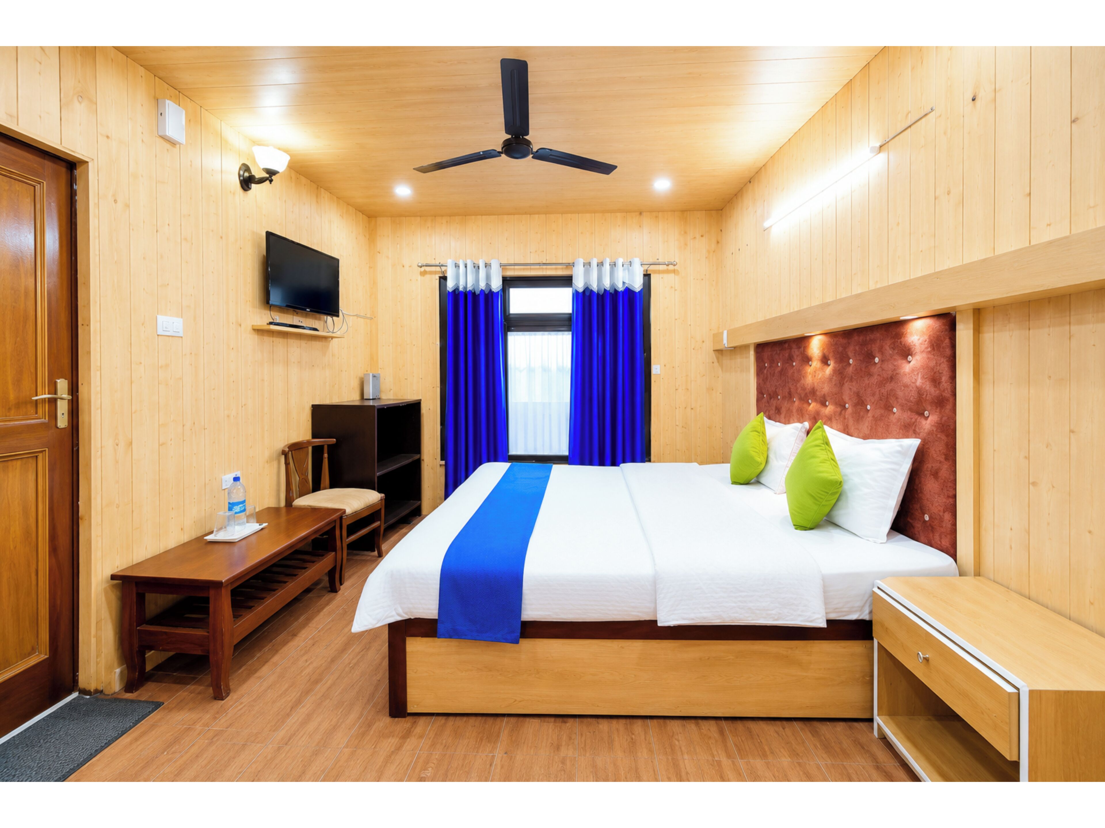 Hypo-allergenic bedding, desk, laptop workspace, soundproofing