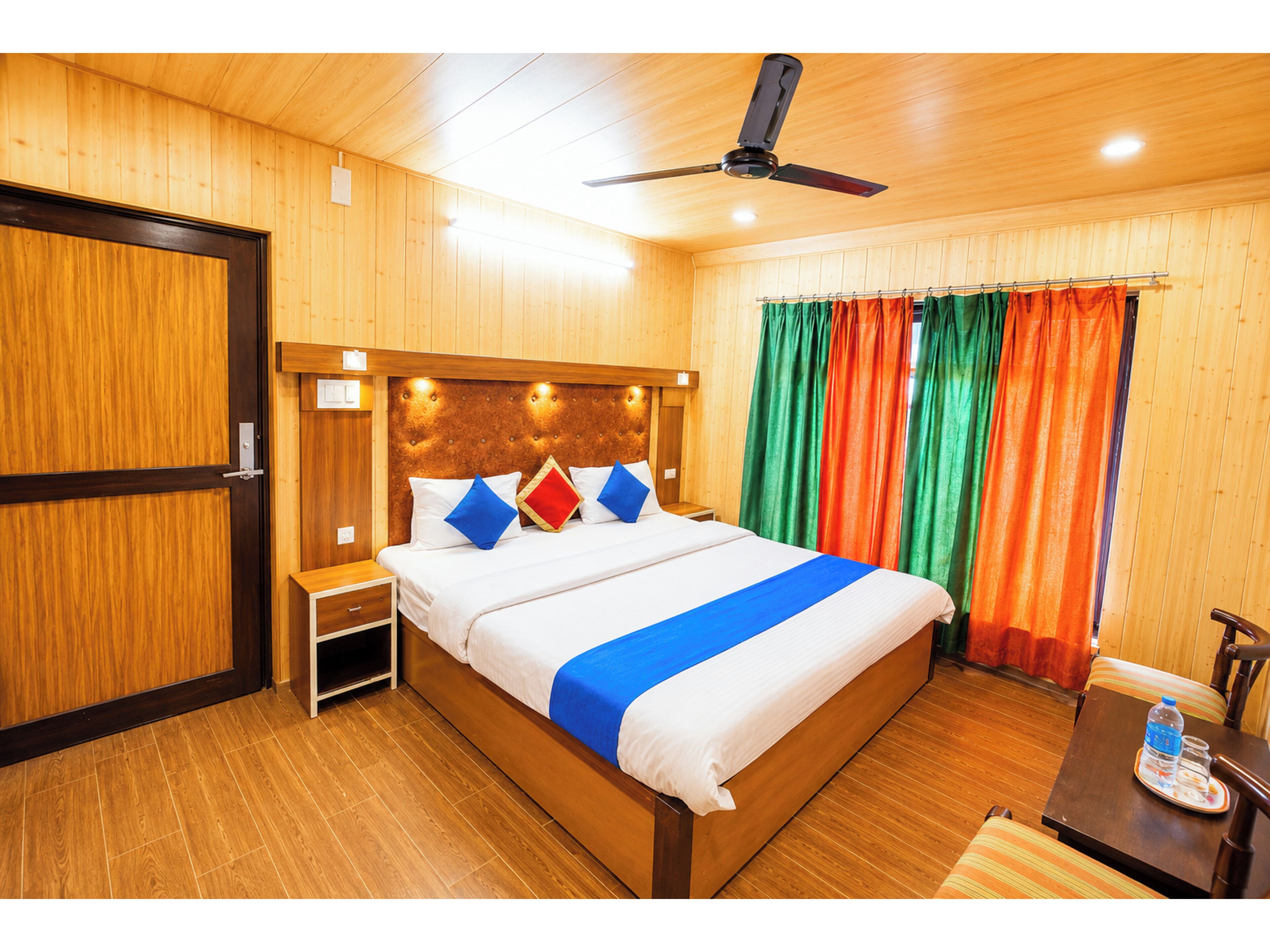 Hypo-allergenic bedding, desk, laptop workspace, soundproofing