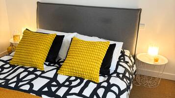 1 bedroom, iron/ironing board, bed sheets