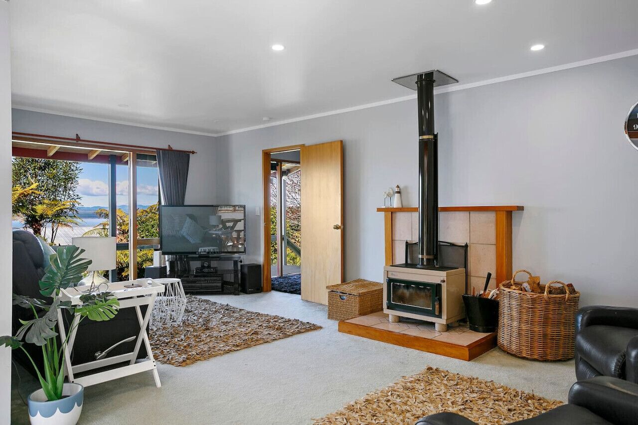 Televisión, chimenea