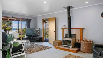 Télévision, cheminée