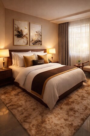 Studio Standard - balkong - utsikt mot staden | Skrivbord, arbetsyta för laptop, ljudisolering och strykjärn/strykbräda