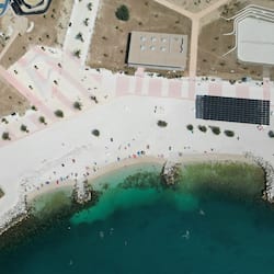 On the beach, white sand, 7 beach bars