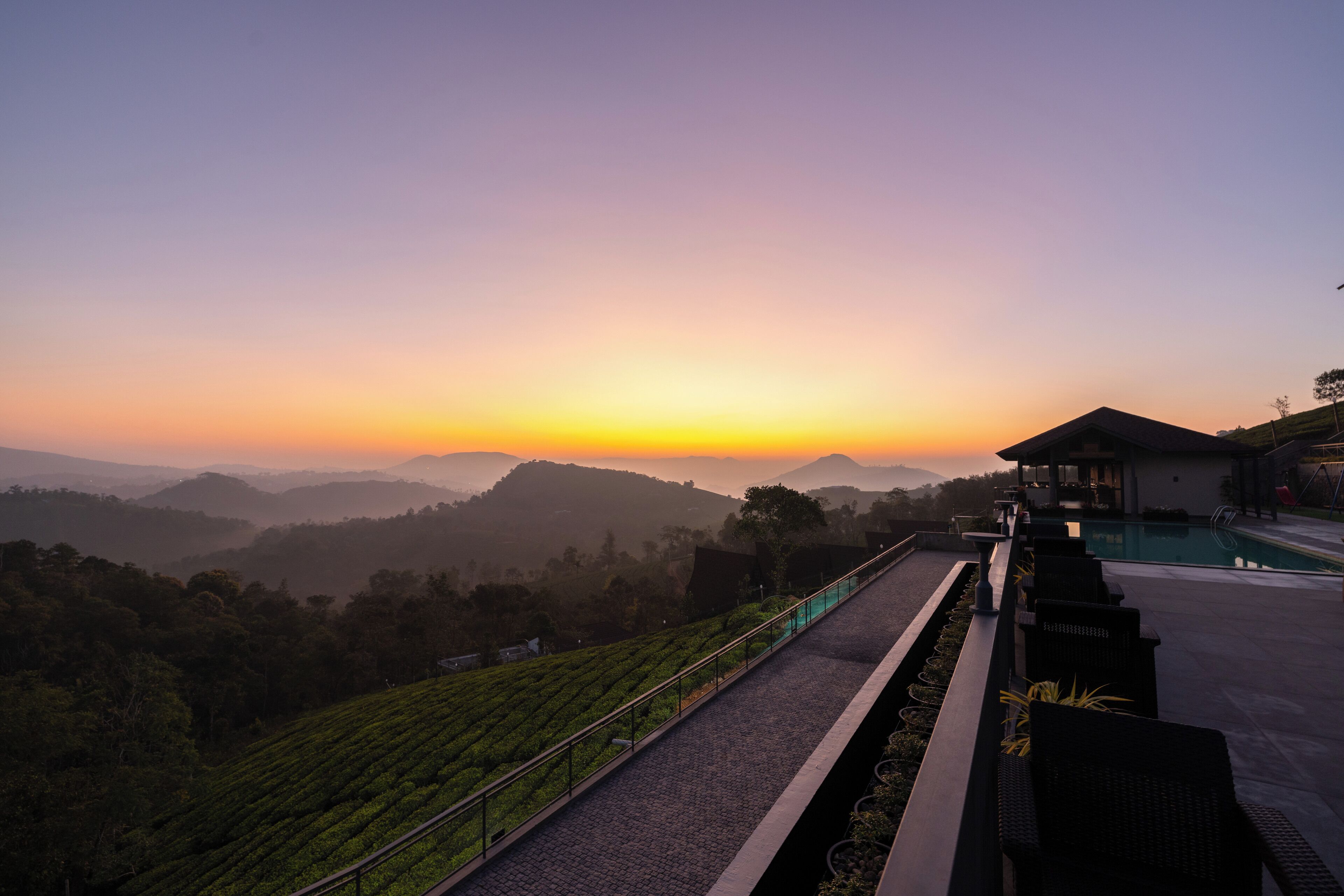 숙박 시설에서 보는 주변 전망