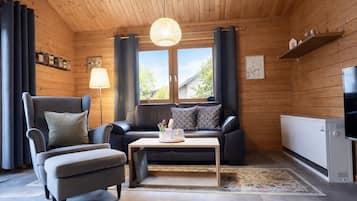 Una televisión, una videoteca, un reproductor estéreo